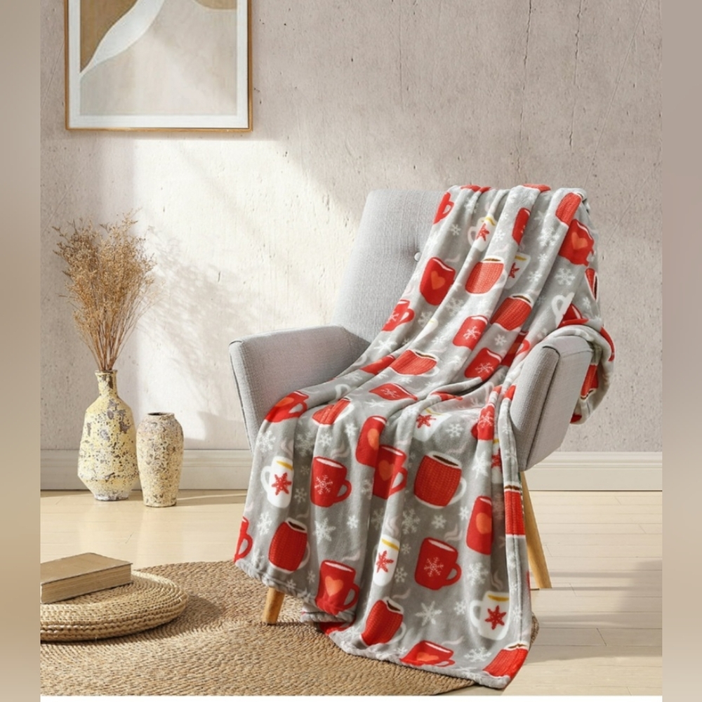 Hot Cocoa Scent Infused Plush Throw Blanket